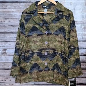 2 For $10 NWT Sag Harbor Sport Santa Fe 90's Tapestry Jacket size S Small